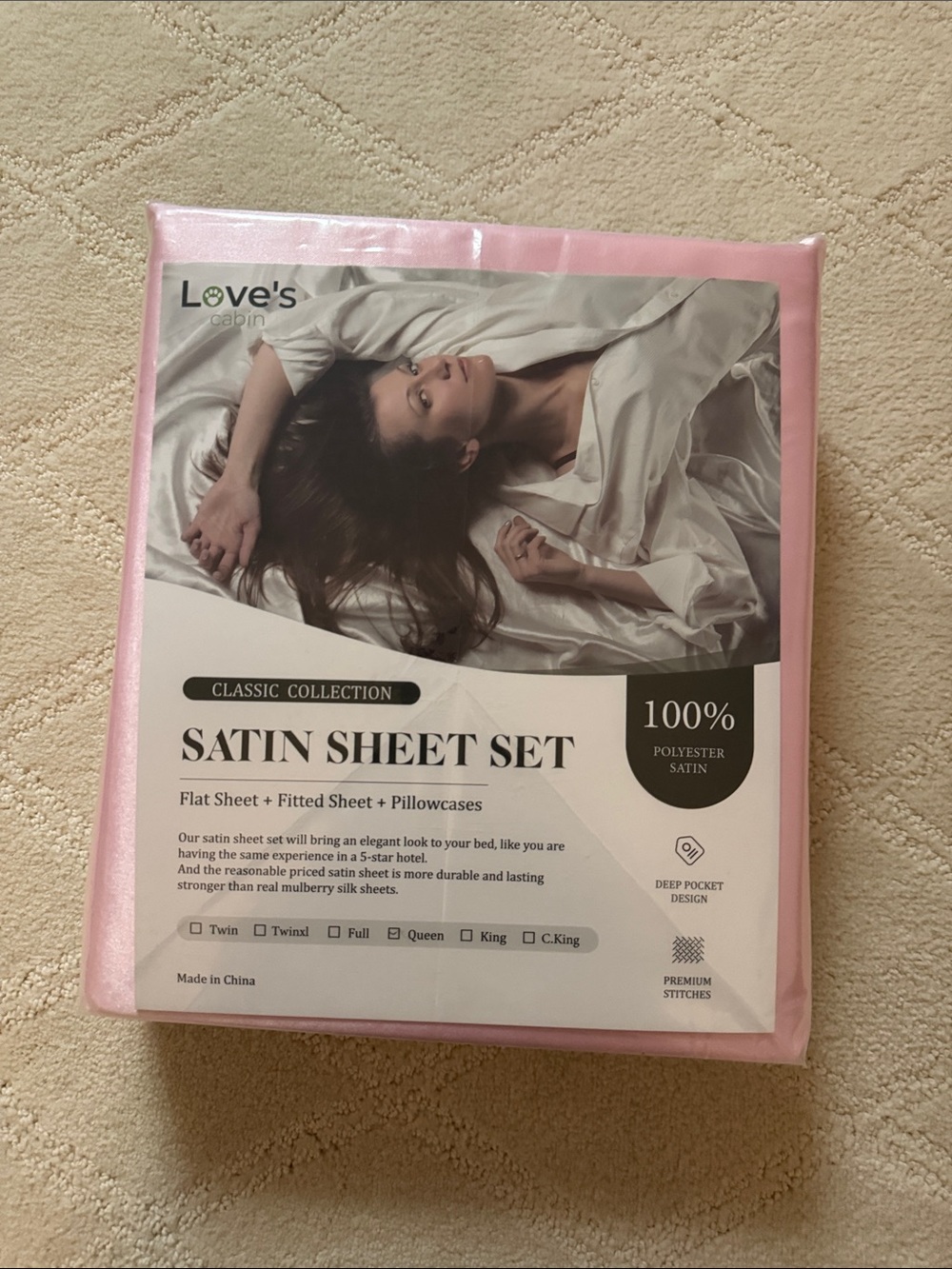 Love Satin Sheet Set - Soft Pink